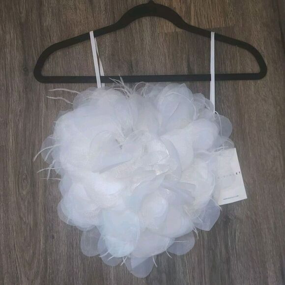 NWT Par‎ Violet Top Size Medium Tribute Bustier White Zip Back Designer - Picture 4 of 12